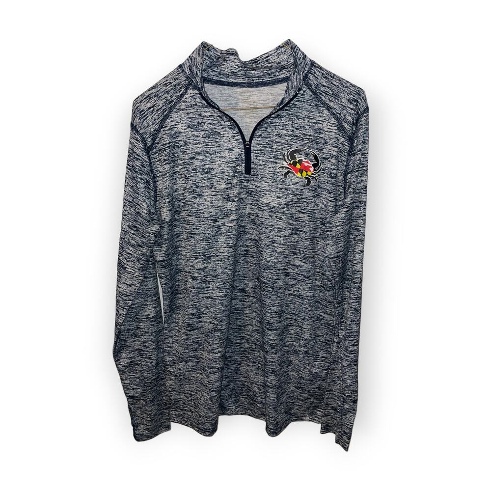 Maryland with Crab Half Zipper Top with thumbholes Sz Large